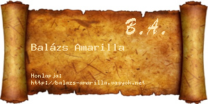 Balázs Amarilla névjegykártya